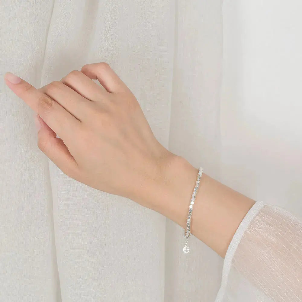 925 Sterling Silver Shiny Irregular Ball Women's Hand Bracelets Luxury Designer Jewelry Accessories Offers ALIZERO Streetsharks