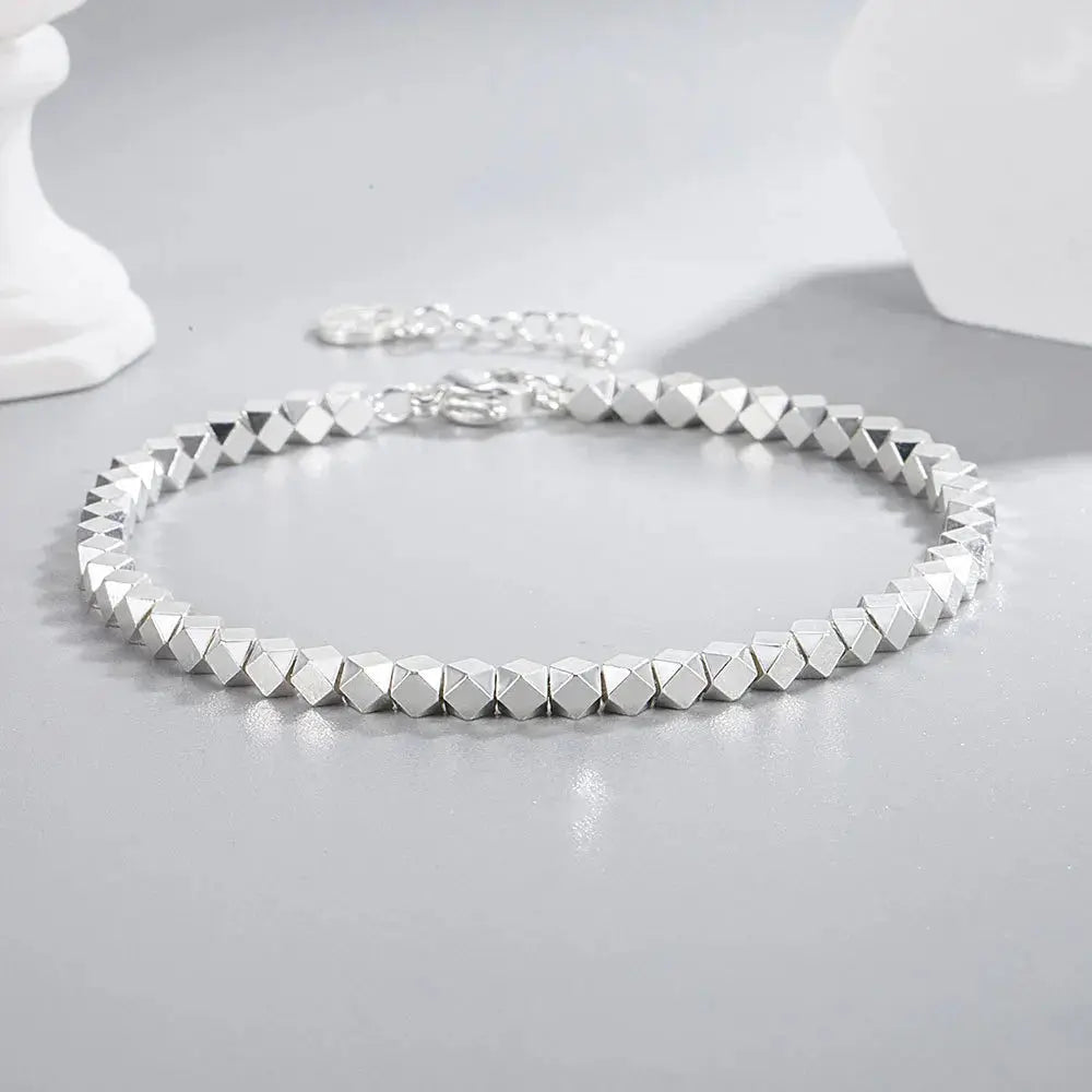 925 Sterling Silver Shiny Irregular Ball Women's Hand Bracelets Luxury Designer Jewelry Accessories Offers ALIZERO Streetsharks
