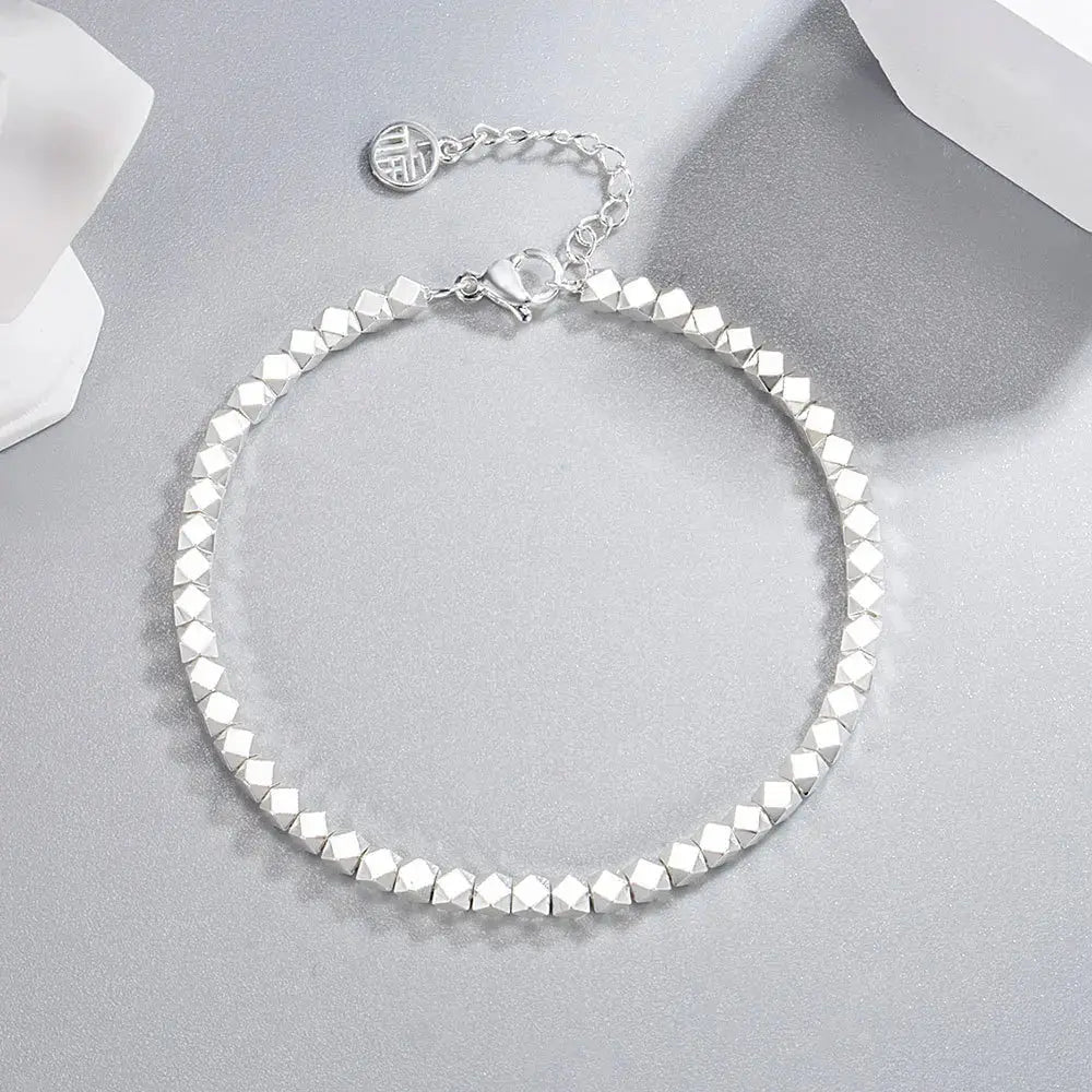 925 Sterling Silver Shiny Irregular Ball Women's Hand Bracelets Luxury Designer Jewelry Accessories Offers ALIZERO Streetsharks