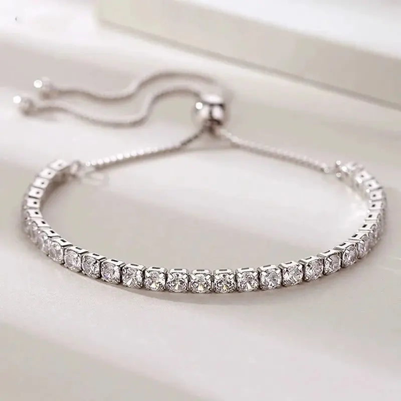 925 Sterling Silver Zircon Bracelet For Women Luxury Handy Adjustable New Ladies Jewelry Birthday Party Fashion Jewelry Gift Streetsharks