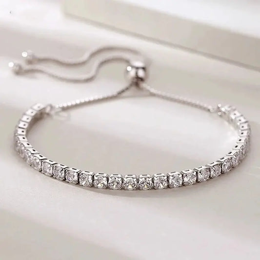 925 Sterling Silver Zircon Bracelet For Women Luxury Handy Adjustable New Ladies Jewelry Birthday Party Fashion Jewelry Gift Streetsharks