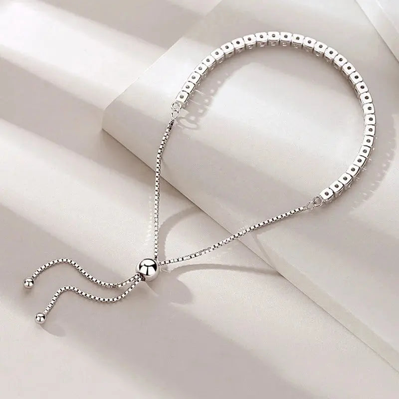 925 Sterling Silver Zircon Bracelet For Women Luxury Handy Adjustable New Ladies Jewelry Birthday Party Fashion Jewelry Gift Streetsharks