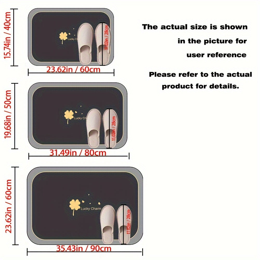 1pc Quick-Dry Bathroom Mat Bath Rug Mat - Non-Slip, Absorbent Diatom Mud Floor Rug With Geometric Design For Shower & Entryway Bathroom Rug Bathroom Floor Mat DT Streetsharks