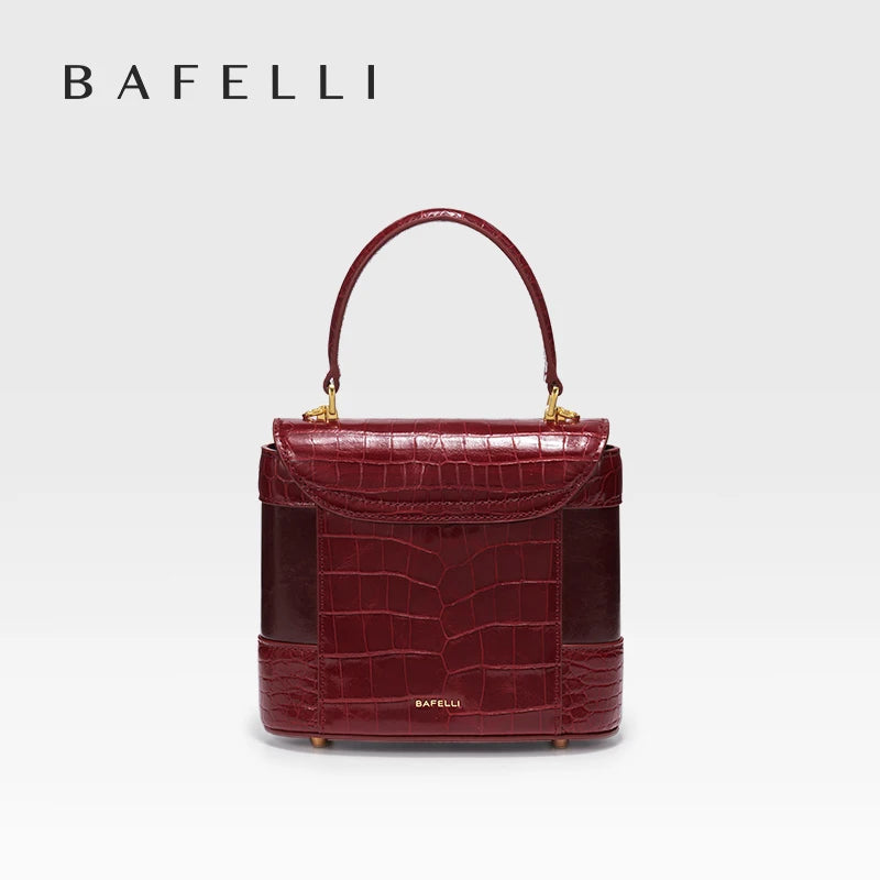 BAFELLI HANDBAG 2026 WOMEN'S NEW CROSSBODY LEATHER PURSE EVENING BAG CROCODILE GRAIN DESIGNER BUCKET CAT LUXURY BRAND FASHION luxecrown.co.uk