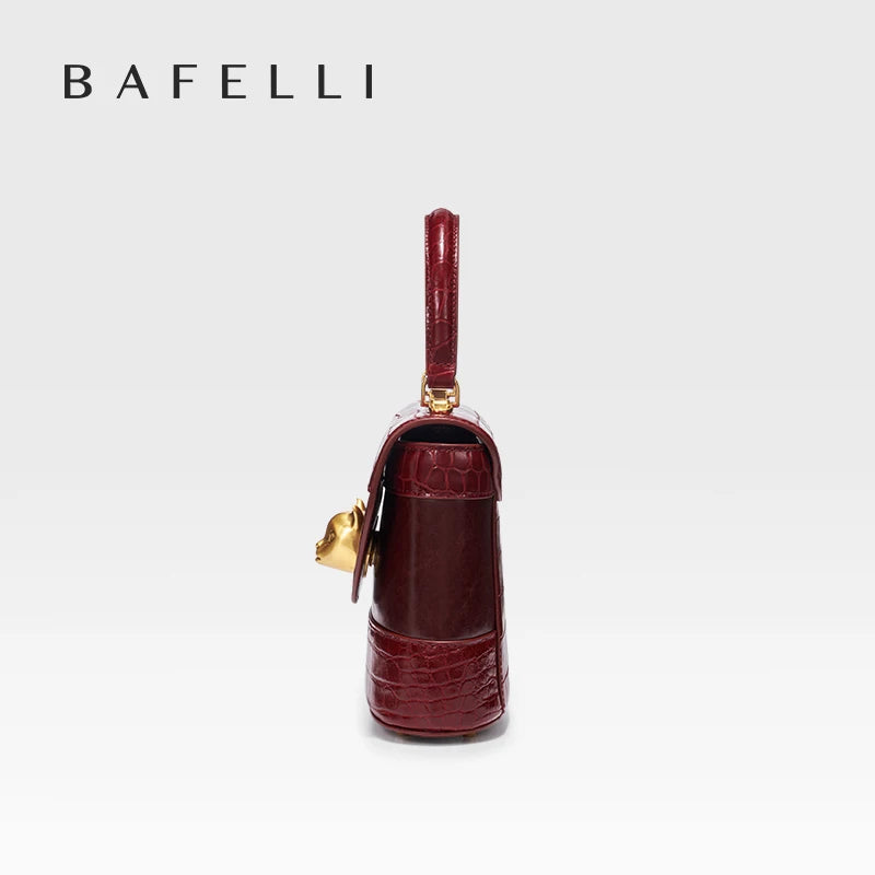 BAFELLI HANDBAG 2026 WOMEN'S NEW CROSSBODY LEATHER PURSE EVENING BAG CROCODILE GRAIN DESIGNER BUCKET CAT LUXURY BRAND FASHION luxecrown.co.uk