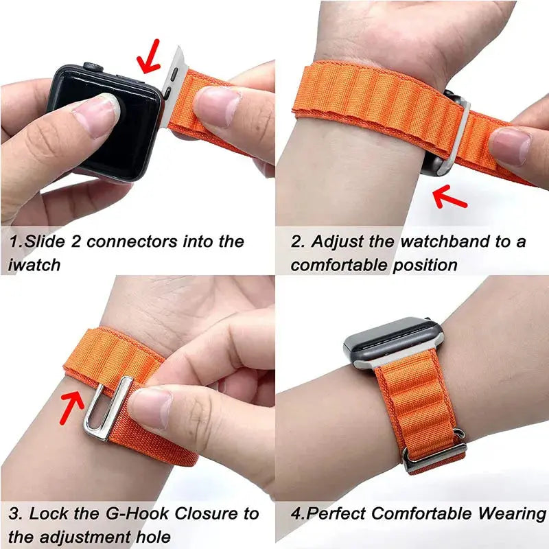 Alpine loop band for Apple watch strap 49mm 44mm 40mm 45mm 41mm 42mm 38mm 40 44 45 mm bracelet iWatch Ultra series 7 6 5 3 se 8 luxecrown.co.uk