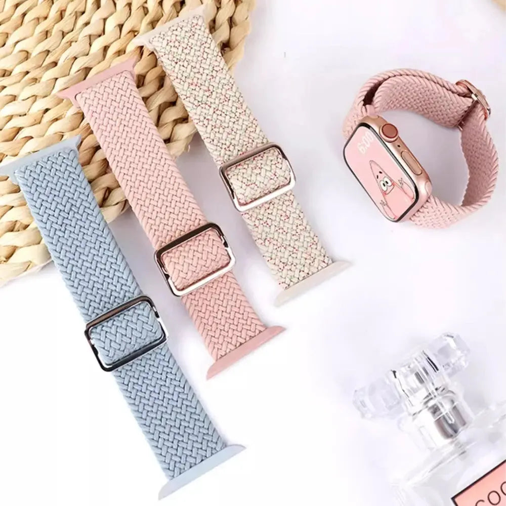 Apple Watch Band 42mm 46mm 44mm 40mm 45mm Ultra 3 49mm Braided Bracelet Correa Series 11 10 9 8 7 6 SE3 Smartwatch Straps luxecrown.co.uk