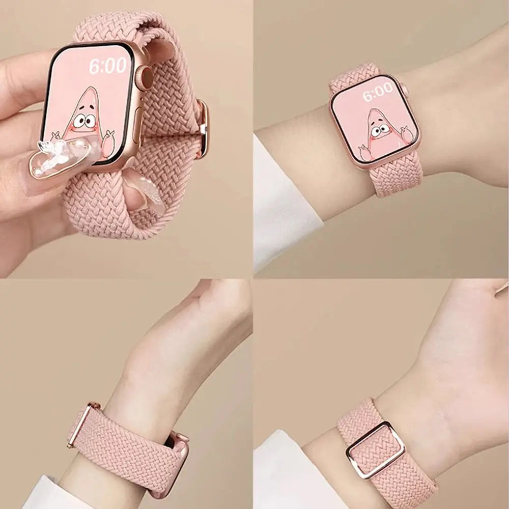 Apple Watch Band 42mm 46mm 44mm 40mm 45mm Ultra 3 49mm Braided Bracelet Correa Series 11 10 9 8 7 6 SE3 Smartwatch Straps luxecrown.co.uk