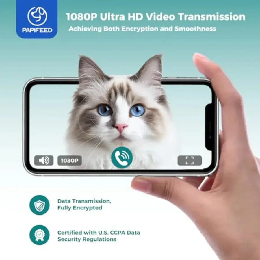 Automatic Cat Feeder with Camera, 1080P HD and Night Vision, 6L Cat Food Dispenser with App, 5G WiFi Timed Cat Feeder for Dry F luxecrown.co.uk