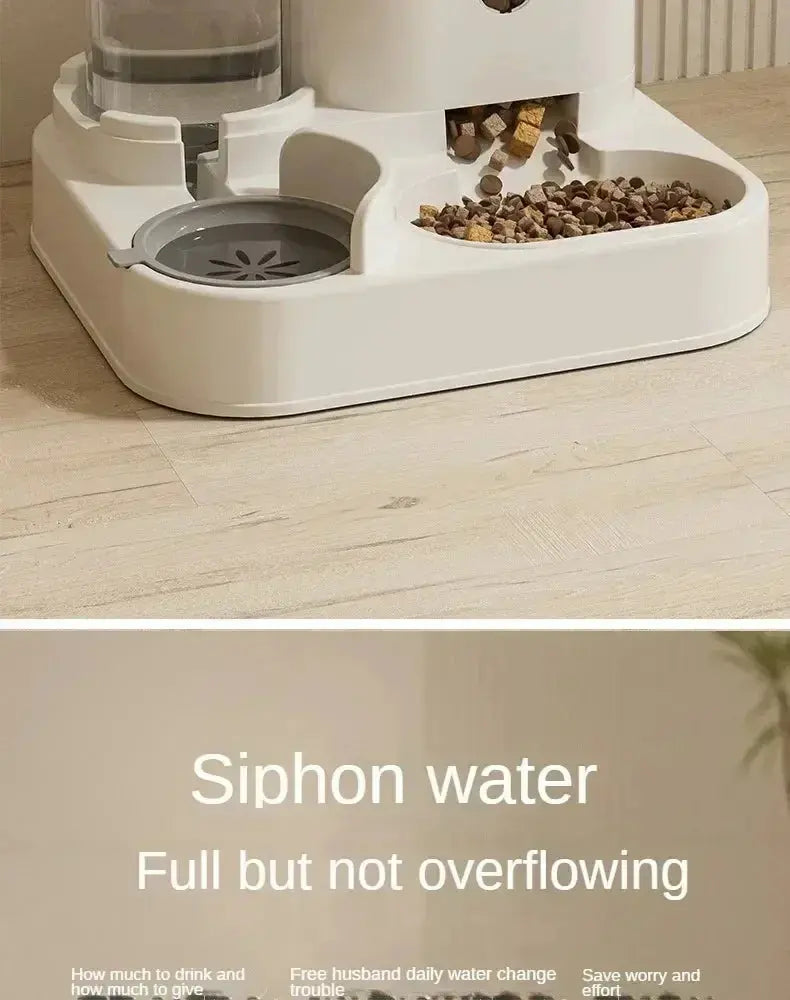 Automatic Feeder Dog Cat Food Bowl With Water Fountain Large Capacity Pet Food Storage Dispenser Container Puppy Pet Accessories luxecrown.co.uk