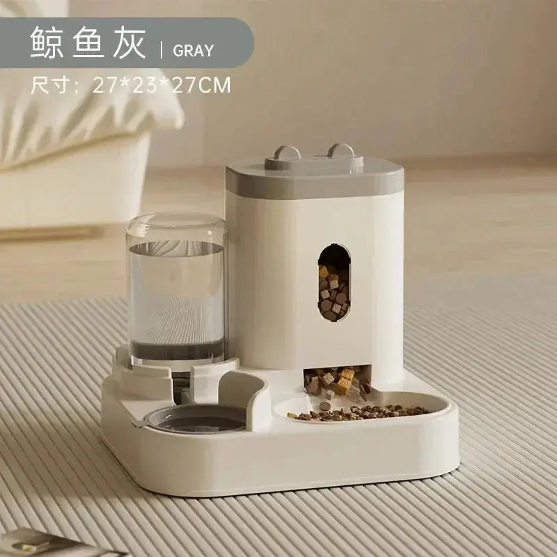 Automatic Feeder Dog Cat Food Bowl With Water Fountain Large Capacity Pet Food Storage Dispenser Container Puppy Pet Accessories luxecrown.co.uk