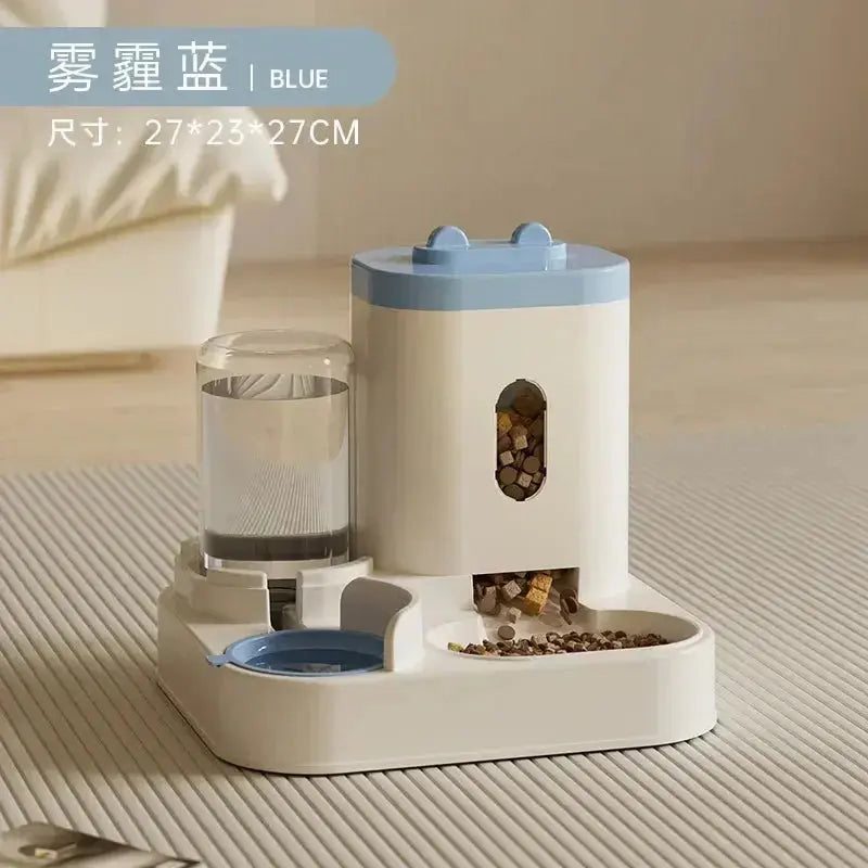 Automatic Feeder Dog Cat Food Bowl With Water Fountain Large Capacity Pet Food Storage Dispenser Container Puppy Pet Accessories luxecrown.co.uk