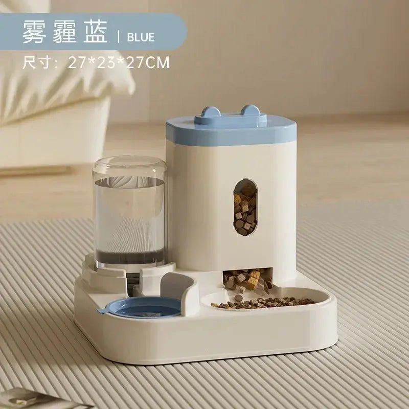 Automatic Feeder Dog Cat Food Bowl With Water Fountain Large Capacity Pet Food Storage Dispenser Container Puppy Pet Accessories luxecrown.co.uk