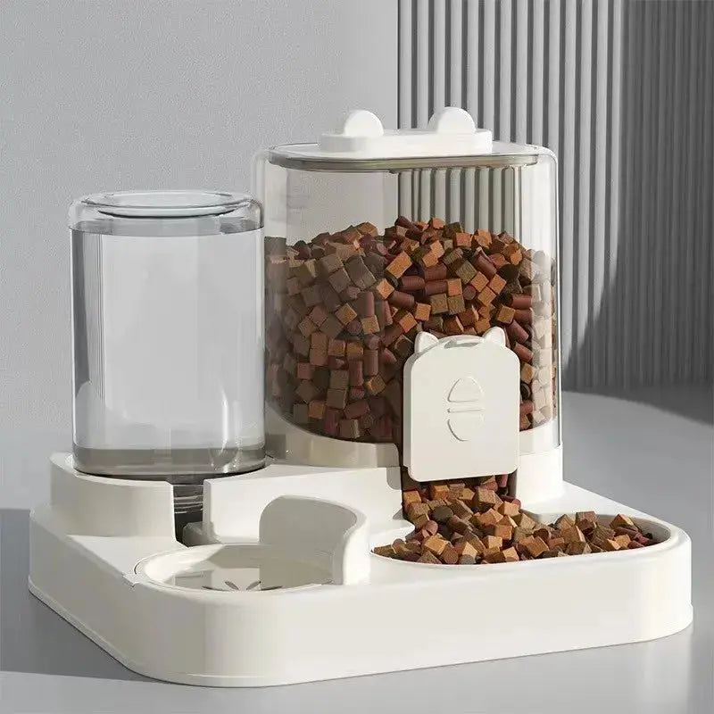 Automatic Feeder Dog Cat Food Bowl With Water Fountain Large Capacity Pet Food Storage Dispenser Container Puppy Pet Accessories luxecrown.co.uk