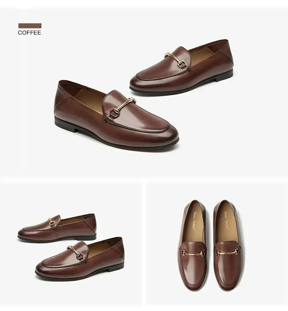 BEAUTODAY Dress Shoes Women Loafers Cow Leather Sheepskin Rubber Formal Business Suit Ladies 2025 Spring Autumn Handmade 27171 luxecrown.co.uk