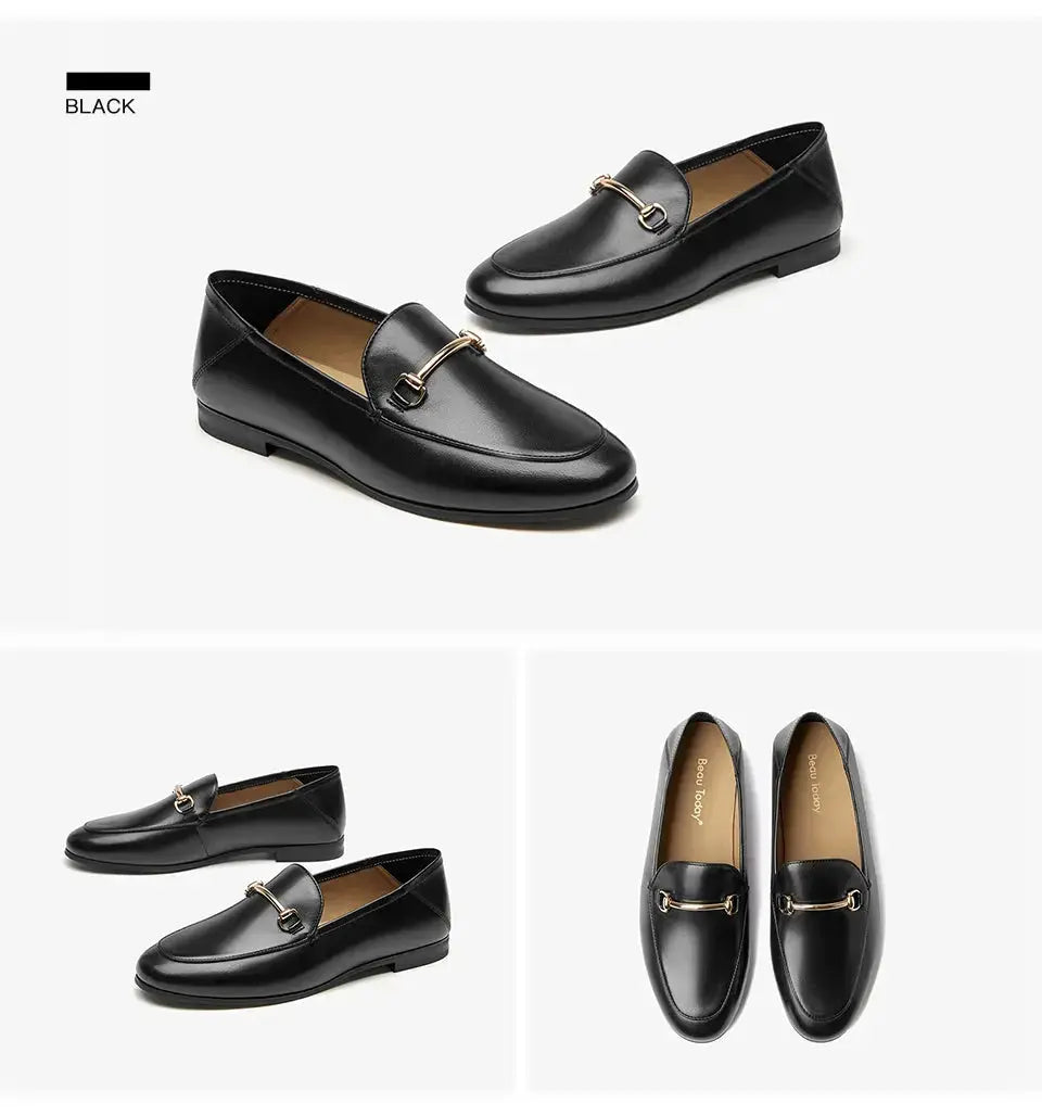 BEAUTODAY Dress Shoes Women Loafers Cow Leather Sheepskin Rubber Formal Business Suit Ladies 2025 Spring Autumn Handmade 27171 luxecrown.co.uk