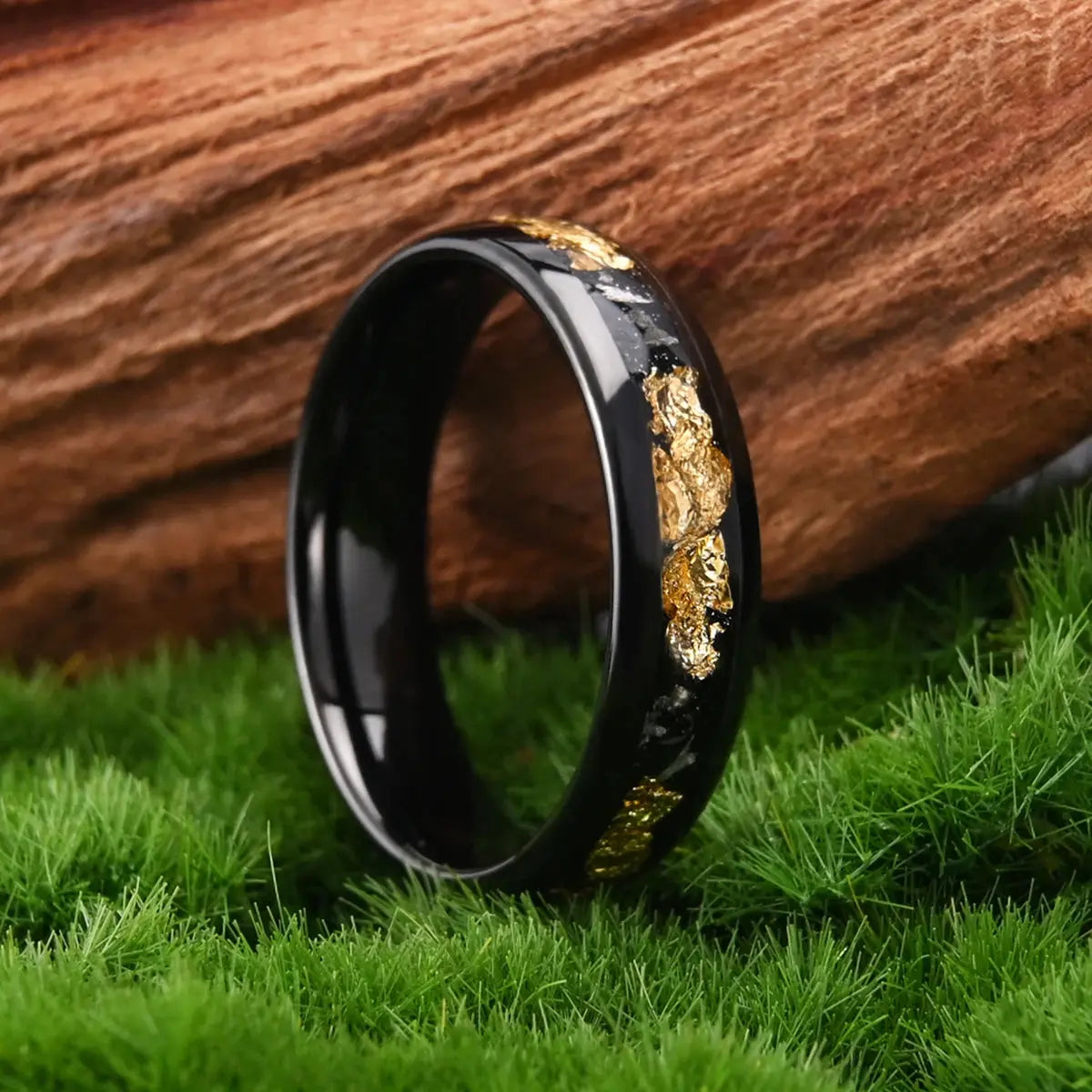 Black tungsten carbide ring 8mm and 6mm men's wedding bands, comfortable fit, suitable for couples daily wear Streetsharks