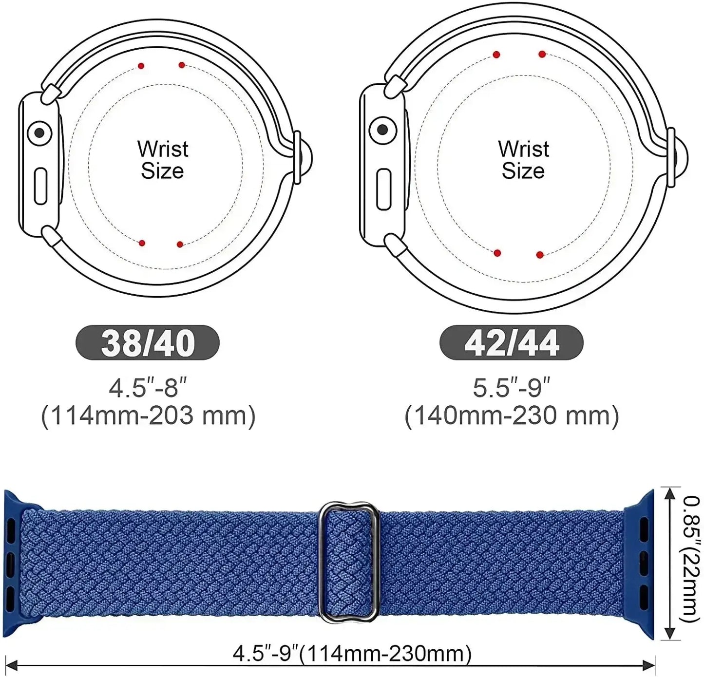 Braided Loop Strap For Apple Watch Band 42/46mm 45/41mm 38/40mm 44mm 49mm Nylon Solo Bracelet iWatch series 10 9 se 8 7 6 Ultra2 luxecrown.co.uk