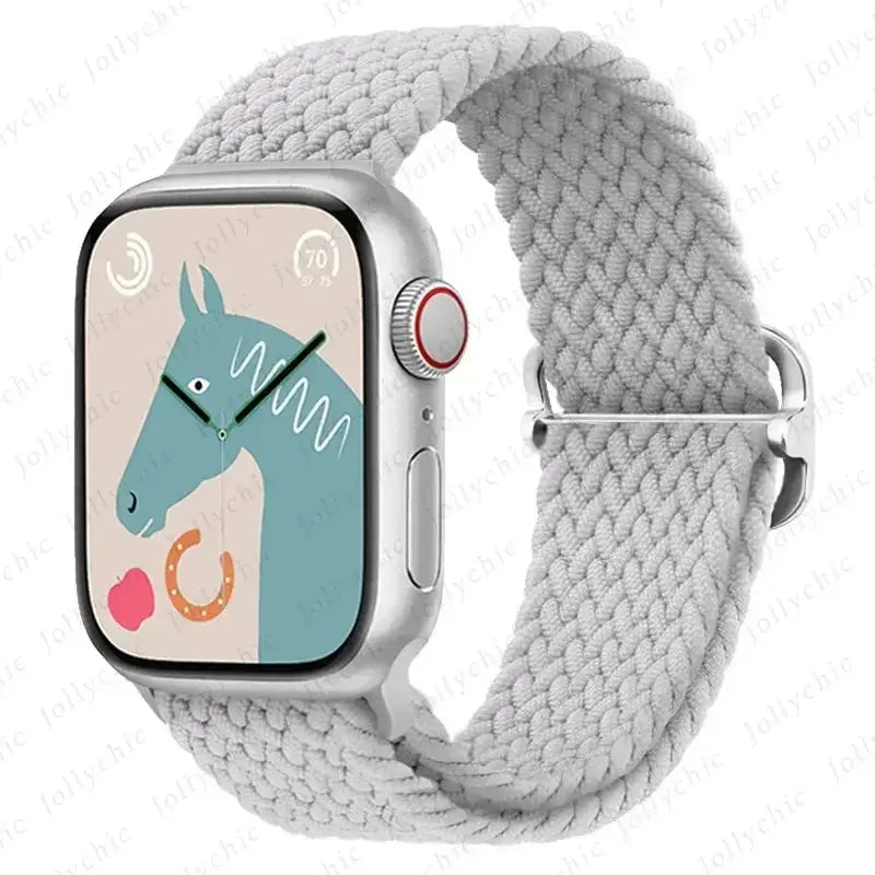 Braided Loop Strap For Apple Watch Band 42/46mm 45/41mm 38/40mm 44mm 49mm Nylon Solo Bracelet iWatch series 10 9 se 8 7 6 Ultra2 luxecrown.co.uk