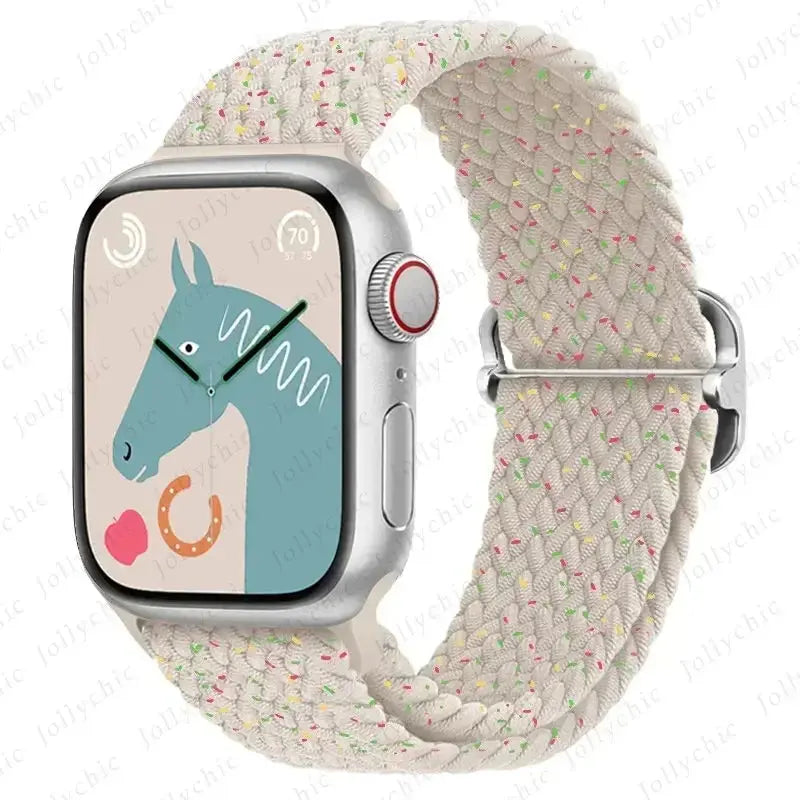 Braided Loop Strap For Apple Watch Band 42/46mm 45/41mm 38/40mm 44mm 49mm Nylon Solo Bracelet iWatch series 10 9 se 8 7 6 Ultra2 luxecrown.co.uk
