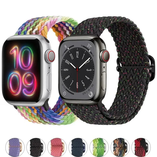 Braided Solo Loop Strap For Apple watch band 44mm 40mm 49mm 45mm 41mm Elastic Nylon bracelet iWatch series 8 3 se 6 7 Ultra 2 9 luxecrown.co.uk