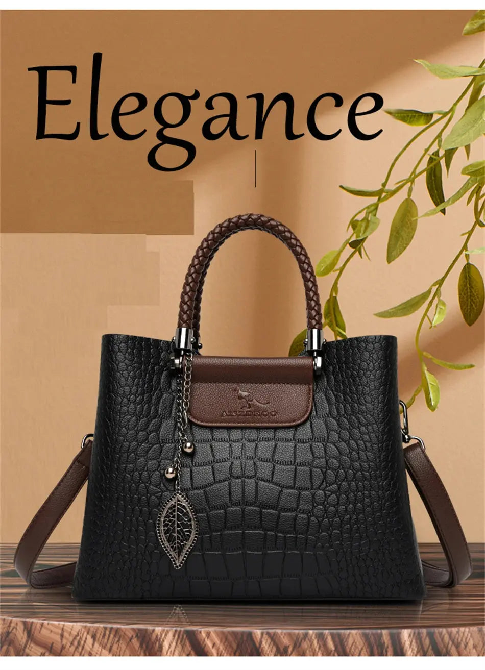 Brand Leather 3 Layers Alligator Crossbody Bag for Women Female Shoulder Messenger Sac Luxury Designer Ladies Handbags Streetsharks
