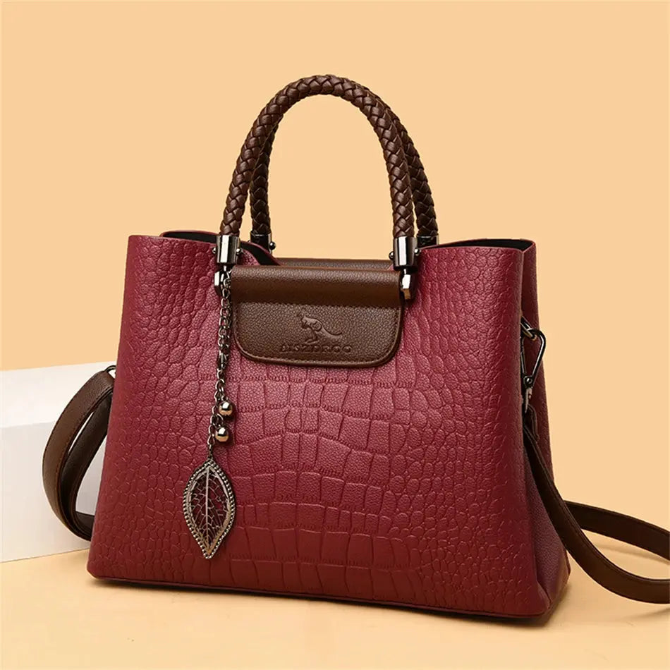 Brand Leather 3 Layers Alligator Crossbody Bag for Women Female Shoulder Messenger Sac Luxury Designer Ladies Handbags Streetsharks