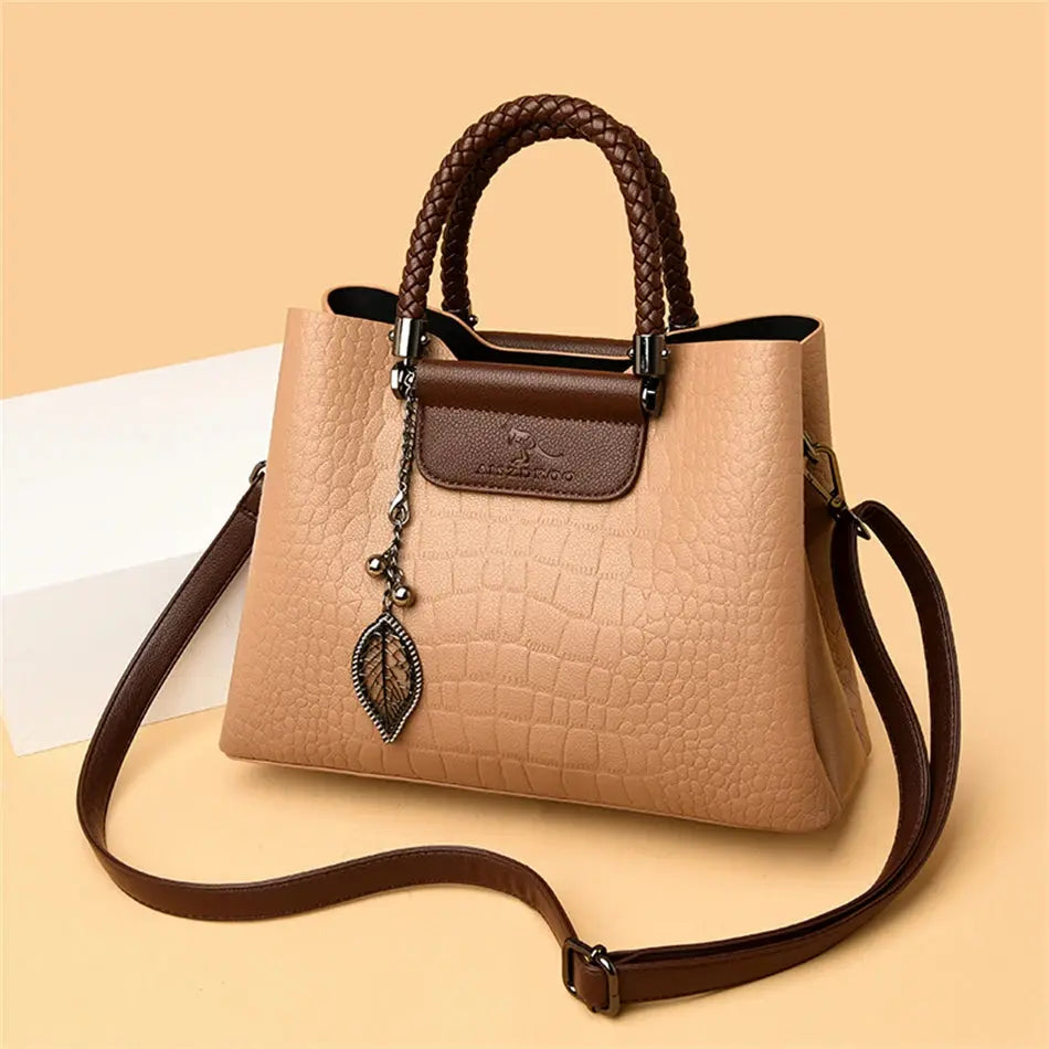Brand Leather 3 Layers Alligator Crossbody Bag for Women Female Shoulder Messenger Sac Luxury Designer Ladies Handbags Streetsharks