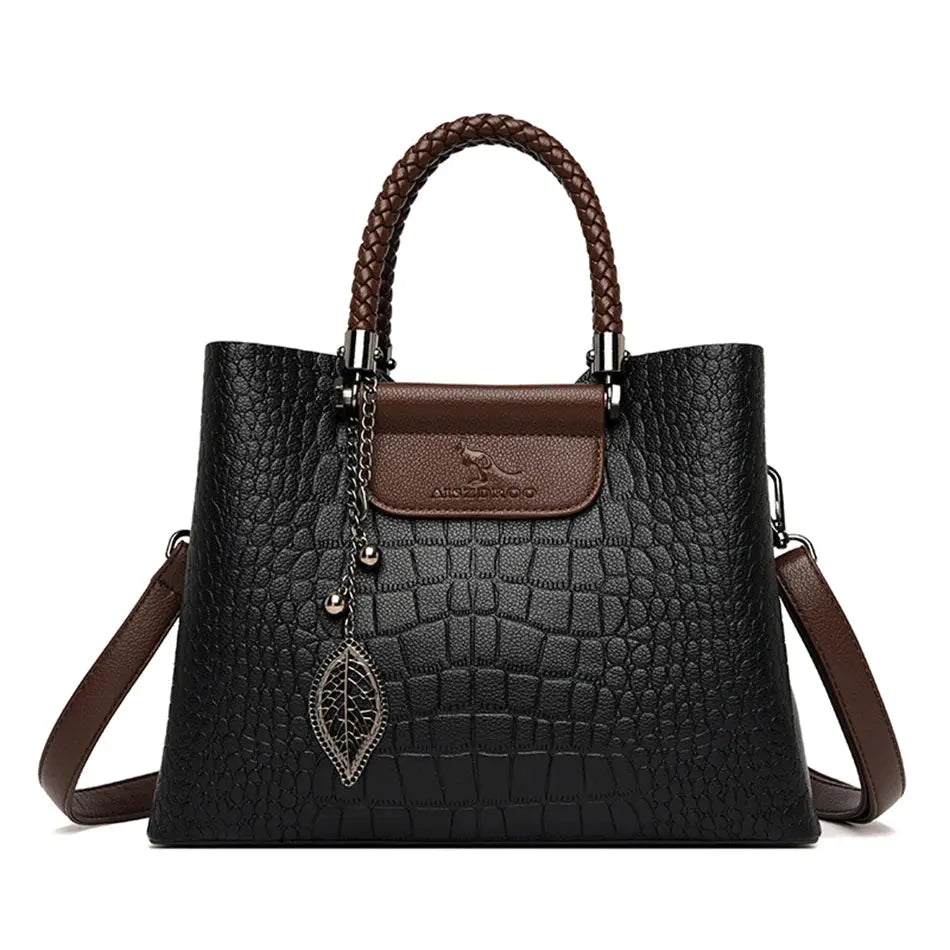 Brand Leather 3 Layers Alligator Crossbody Bag for Women Female Shoulder Messenger Sac Luxury Designer Ladies Handbags Streetsharks