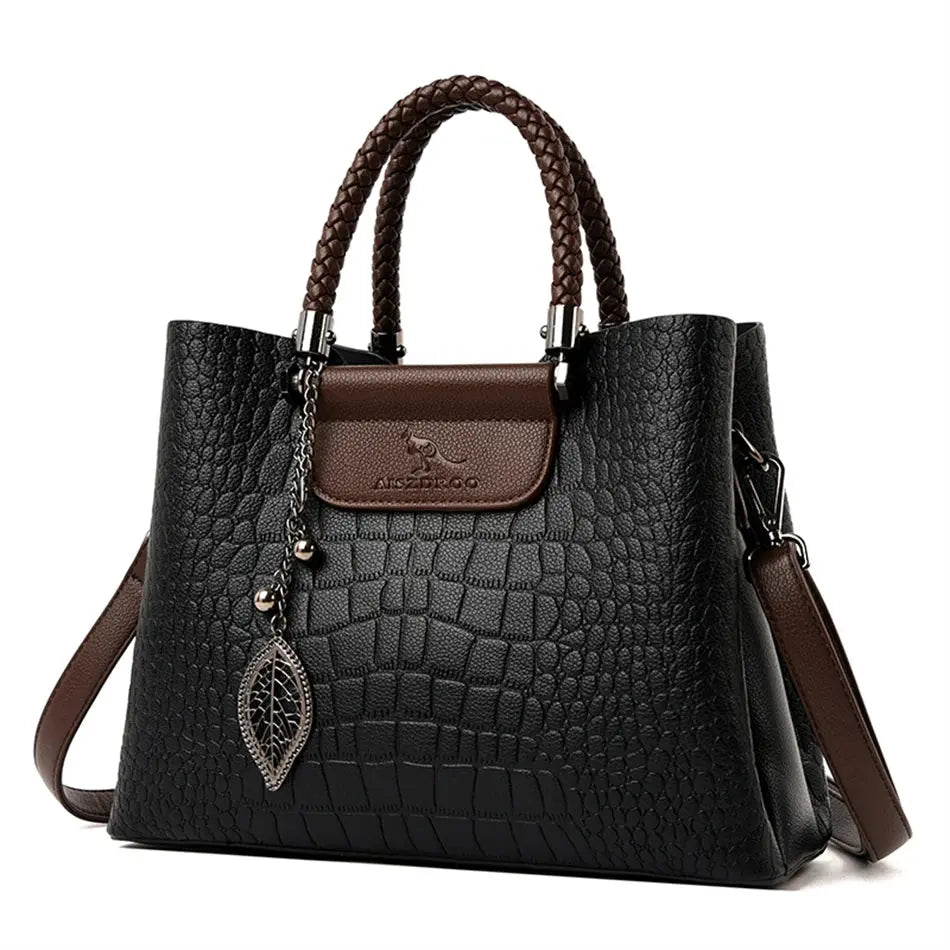 Brand Leather 3 Layers Alligator Crossbody Bag for Women Female Shoulder Messenger Sac Luxury Designer Ladies Handbags Streetsharks