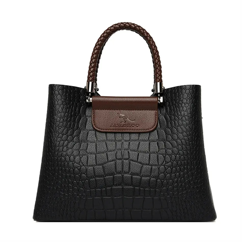 Brand Leather 3 Layers Alligator Crossbody Bag for Women Female Shoulder Messenger Sac Luxury Designer Ladies Handbags Streetsharks
