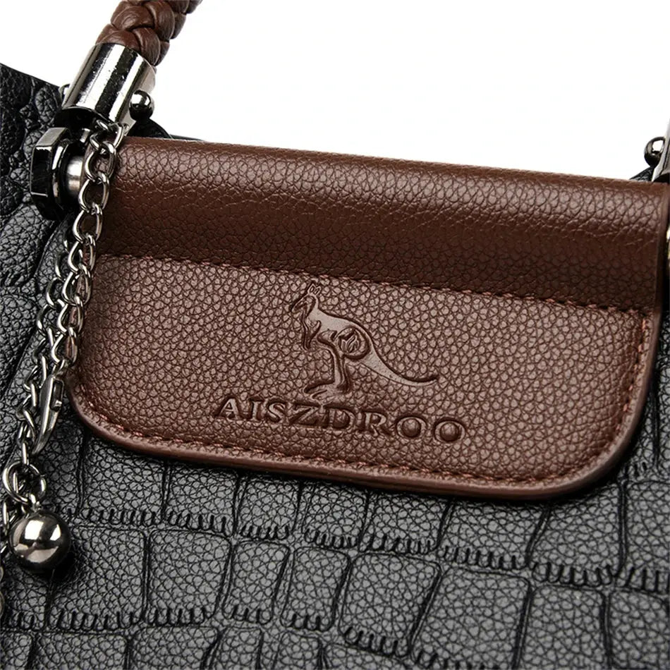 Brand Leather 3 Layers Alligator Crossbody Bag for Women Female Shoulder Messenger Sac Luxury Designer Ladies Handbags Streetsharks