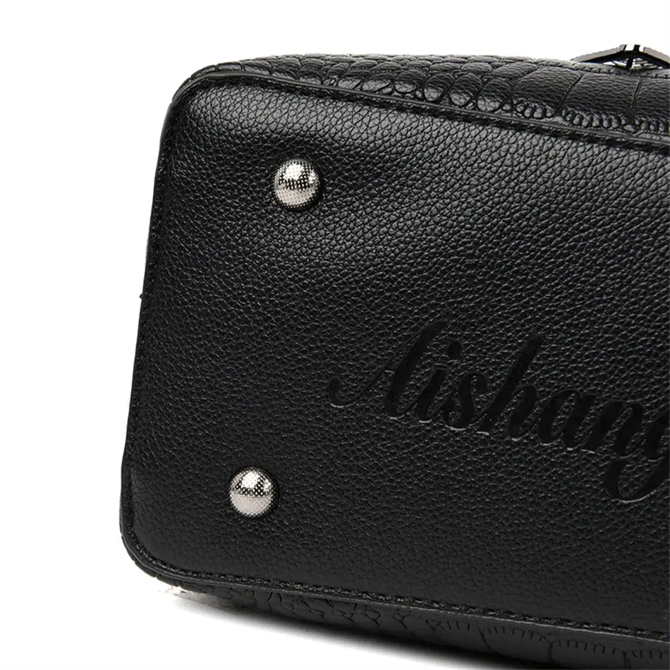 Brand Leather 3 Layers Alligator Crossbody Bag for Women Female Shoulder Messenger Sac Luxury Designer Ladies Handbags Streetsharks