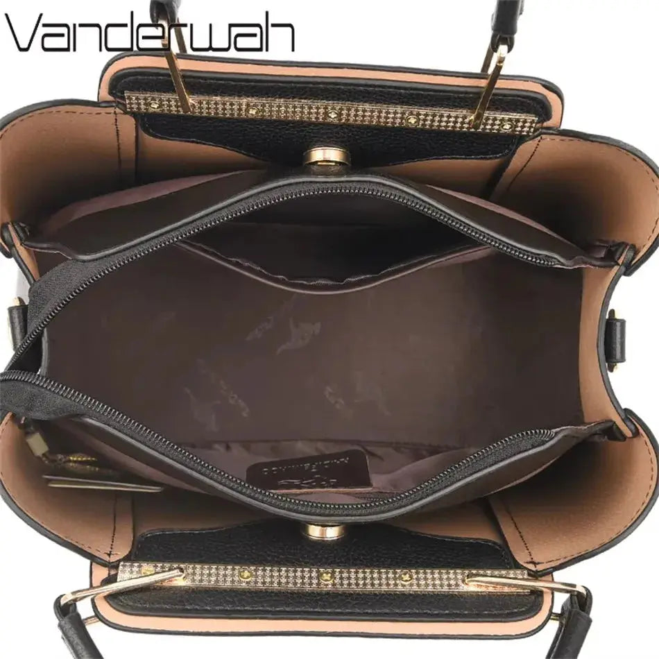 Brand Leather 3 Layers Alligator Crossbody Bag for Women Female Shoulder Messenger Sac Luxury Designer Ladies Handbags Streetsharks