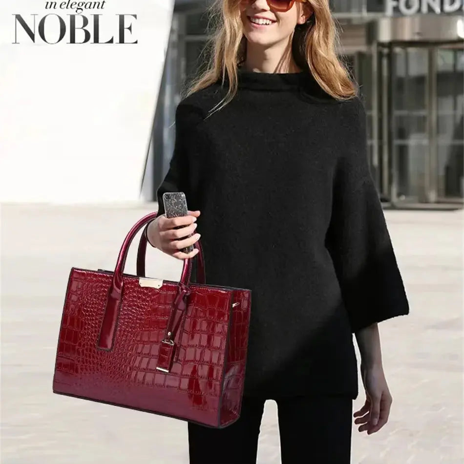 Brand Leather 3 Layers Alligator Crossbody Bag for Women Female Shoulder Messenger Sac Luxury Designer Ladies Handbags Streetsharks
