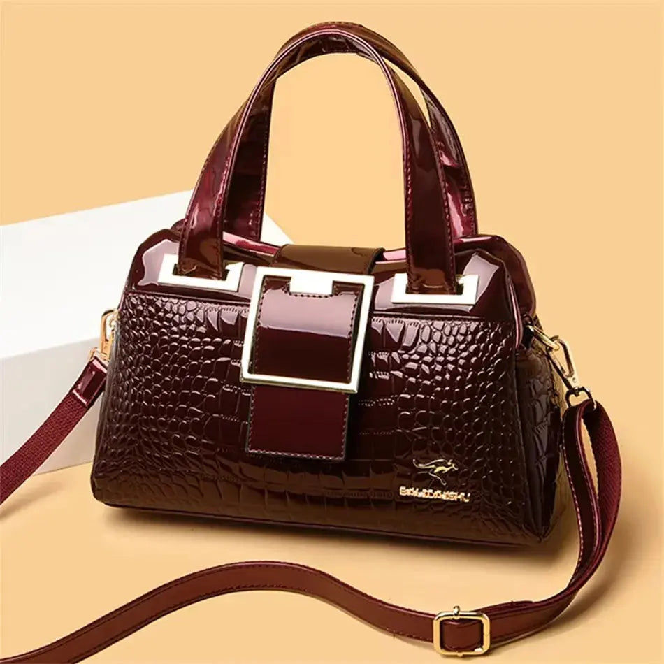Brand Leather 3 Layers Alligator Crossbody Bag for Women Female Shoulder Messenger Sac Luxury Designer Ladies Handbags Streetsharks