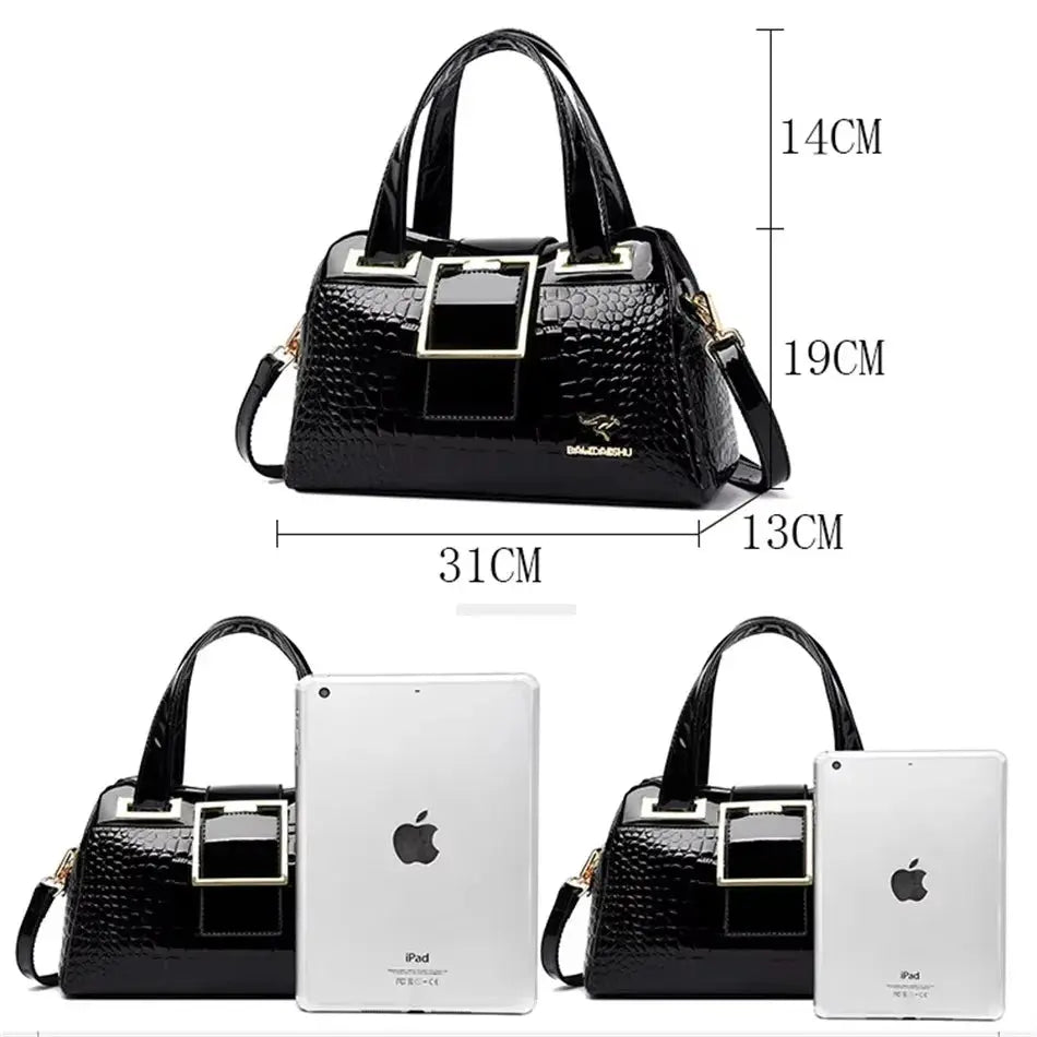 Brand Leather 3 Layers Alligator Crossbody Bag for Women Female Shoulder Messenger Sac Luxury Designer Ladies Handbags Streetsharks