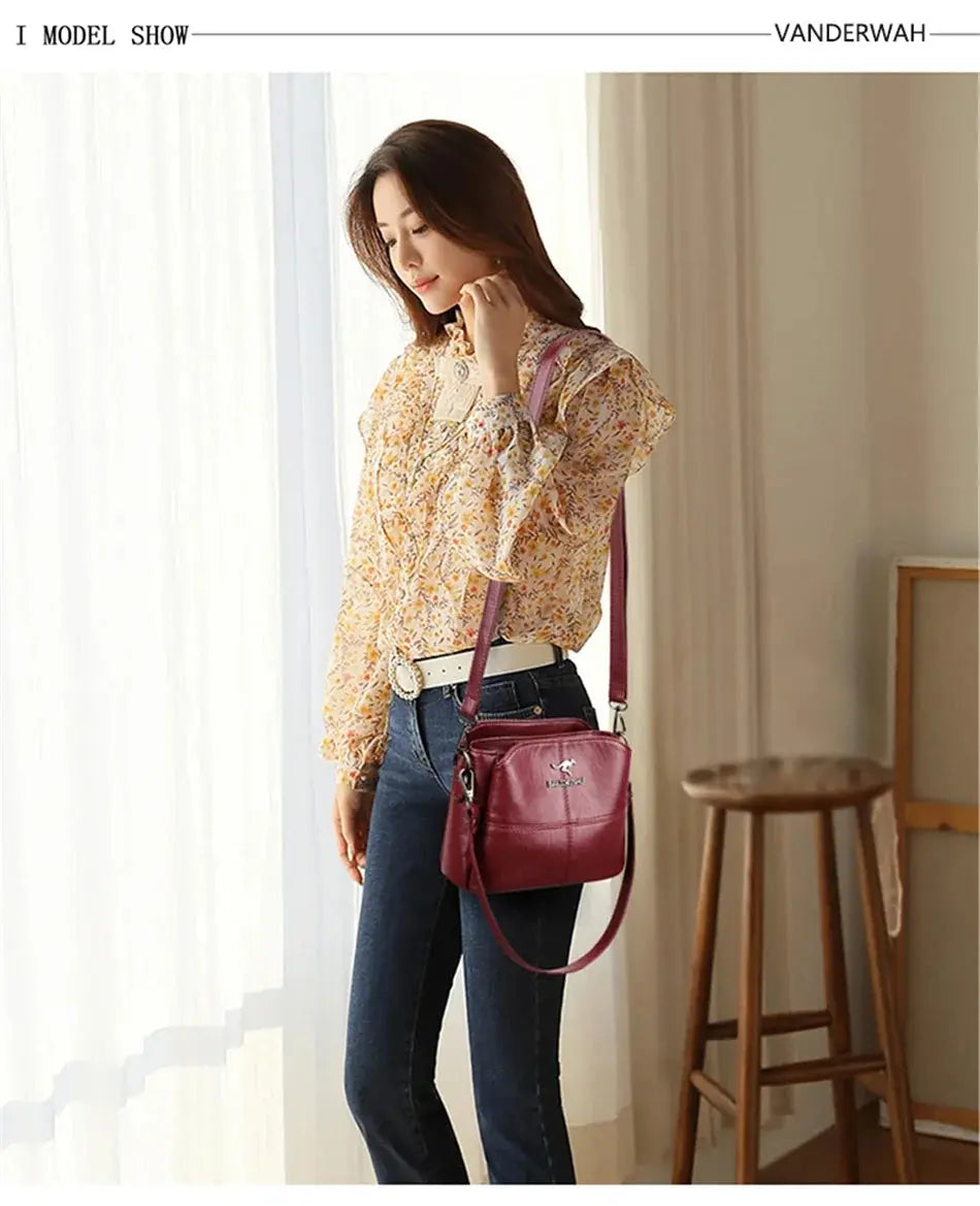 Brand Leather 3 Layers Alligator Crossbody Bag for Women Female Shoulder Messenger Sac Luxury Designer Ladies Handbags Streetsharks