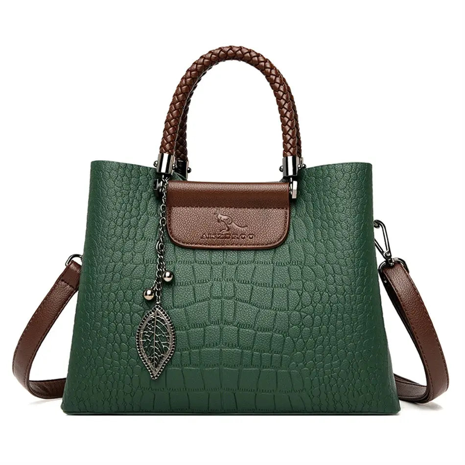 Brand Leather 3 Layers Alligator Crossbody Bag for Women Female Shoulder Messenger Sac Luxury Designer Ladies Handbags Streetsharks