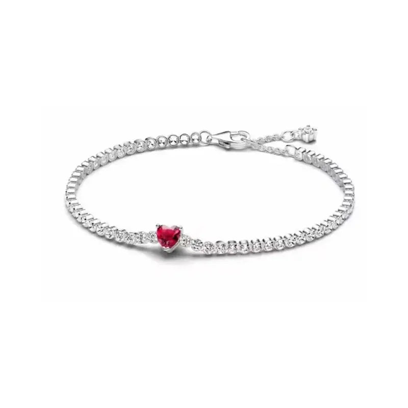 Brand new 925 sterling silver zirconia exquisite tennis star bracelet for women DIY original charm beads exquisite jewelry Streetsharks