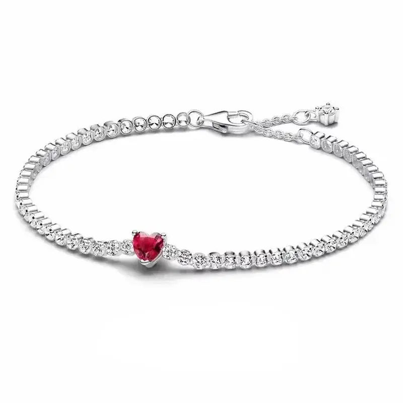 Brand new 925 sterling silver zirconia exquisite tennis star bracelet for women DIY original charm beads exquisite jewelry Streetsharks