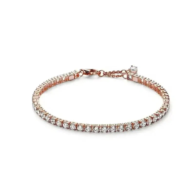 Brand new 925 sterling silver zirconia exquisite tennis star bracelet for women DIY original charm beads exquisite jewelry Streetsharks