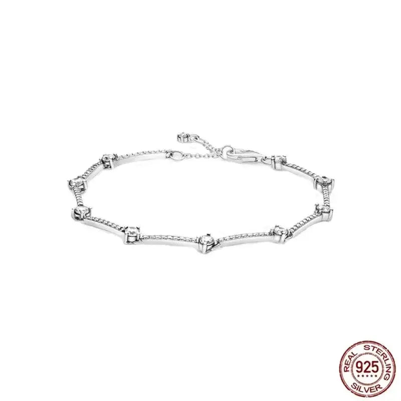 Brand new 925 sterling silver zirconia exquisite tennis star bracelet for women DIY original charm beads exquisite jewelry Streetsharks