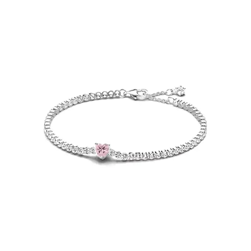 Brand new 925 sterling silver zirconia exquisite tennis star bracelet for women DIY original charm beads exquisite jewelry Streetsharks