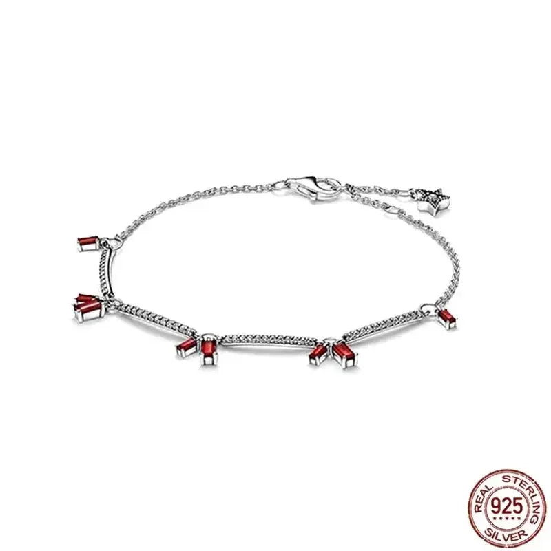 Brand new 925 sterling silver zirconia exquisite tennis star bracelet for women DIY original charm beads exquisite jewelry Streetsharks