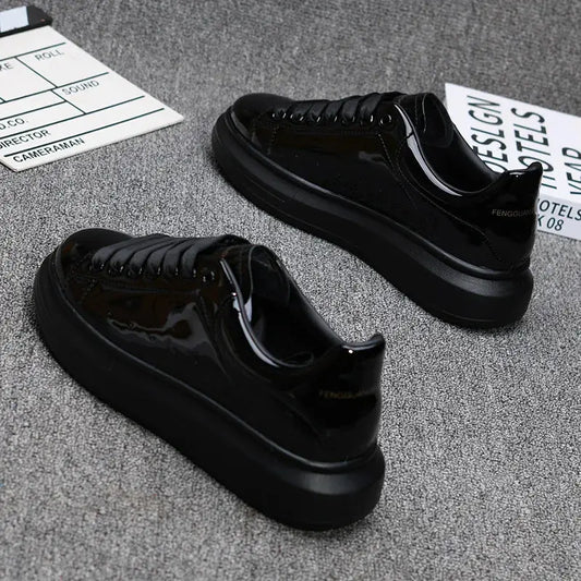 Branded couple shoes for men and women, breathable sports shoes, lacquered casual shoes, red skateboarding tennis shoes luxecrown.co.uk
