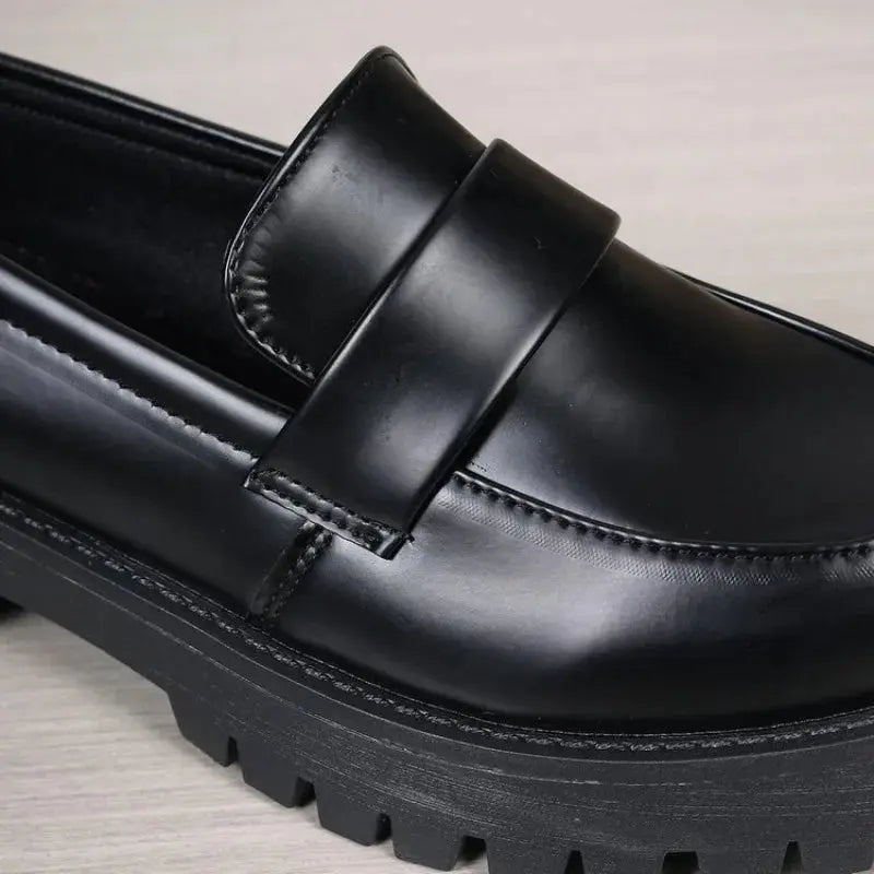 British Style Platform Loafers Women 2026 Plus Size Round Toe Single Shoes Woman Thick Bottom Pu Leather Shoes Mujer luxecrown.co.uk