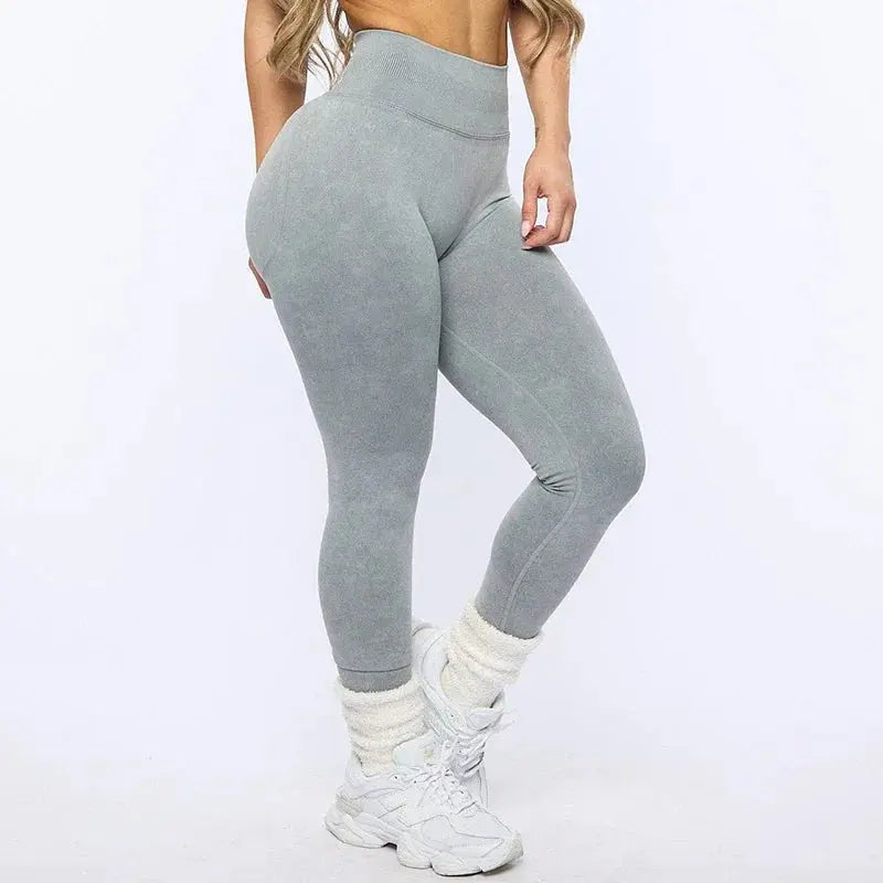 Bum Sculpting Acid Washed Scrunch Butt Leggings Women Seamless Sports Yoga Pant High Waist Ribbed Gym Tights Fitness Workout luxecrown.co.uk