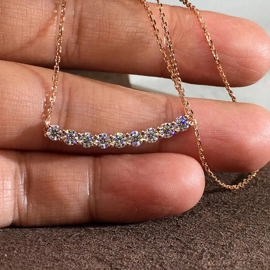 CAOSHI Simple Design Pendant Necklaces for Women Girl Rose Gold Color Shiny Zirconia Neck Jewelry for Temperament Daily Party Streetsharks