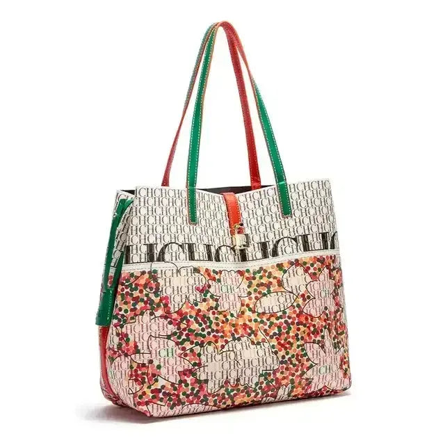CH Luxury Ladies Shoulder Bag Large Capacity Bucket Bag 2024 New High Quality Ladies Handbag Exquisite Flower Pattern Womenswe - Streetsharks
